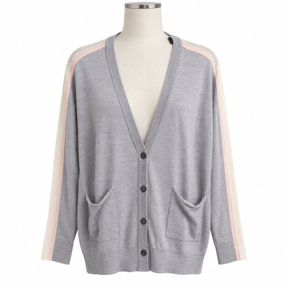ATM Anthony Thomas Melillo Schoolboy Cardigan Wool Gray Size S NWT